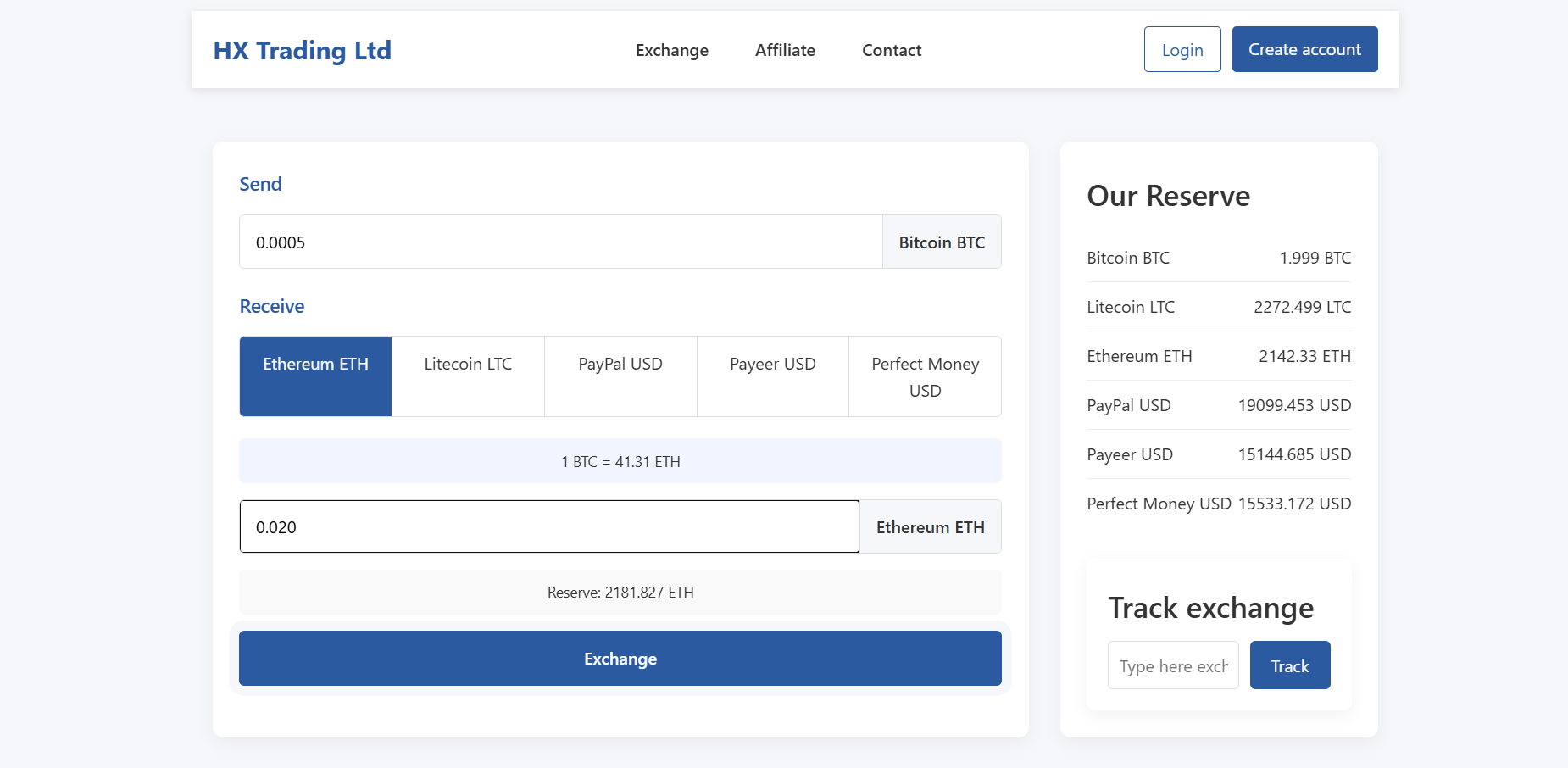 Proof of BTC to ETH exchange